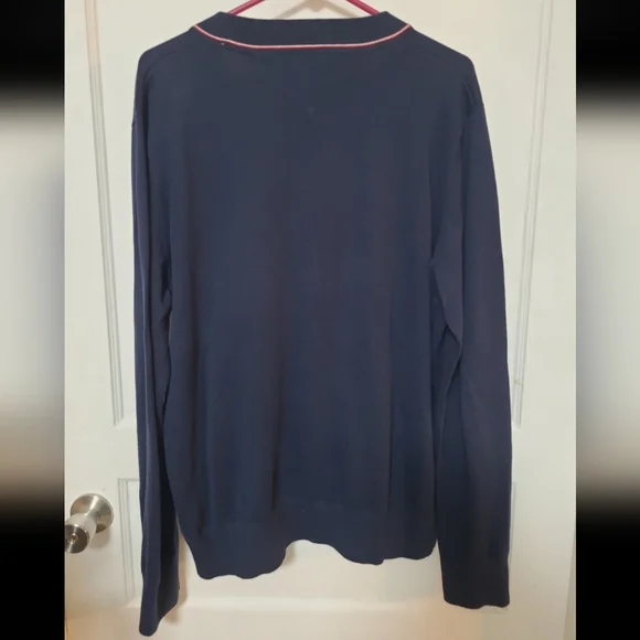 Tommy Hilfiger Navy Cardigan Prep Sweater - Picture 3 of 3